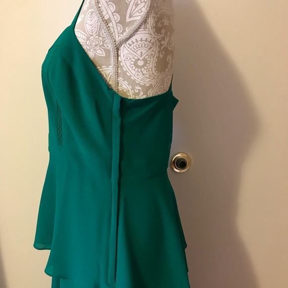 Belle Badgley Mischka Green Ruffle Sachs Dress - Picture 7 of 8